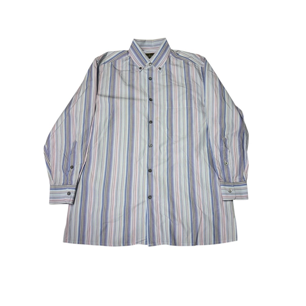 Ermenegildo Zegna Striped Button Down Shirt Men's Size M Made‎ in Italy Cotton